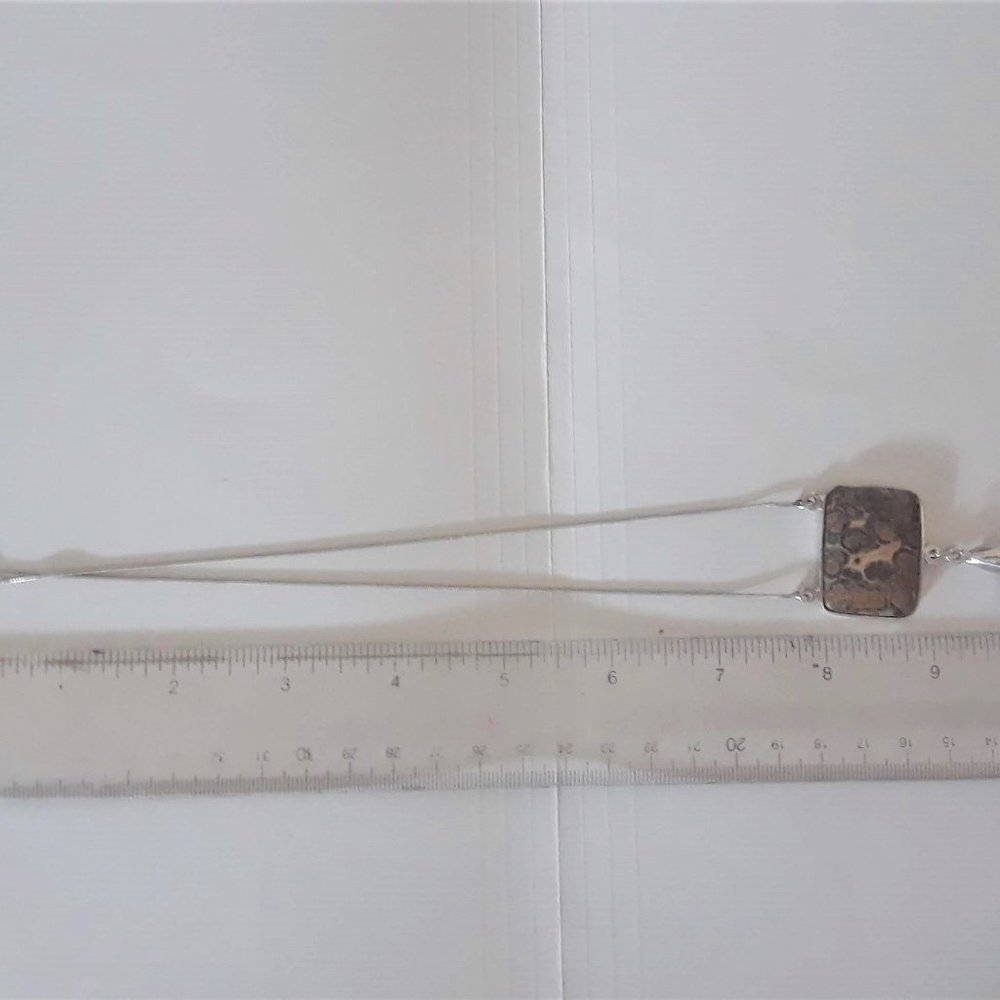 BBK Sterling Silver Leopard Skin Jasper Necklace - Picture 3 of 5